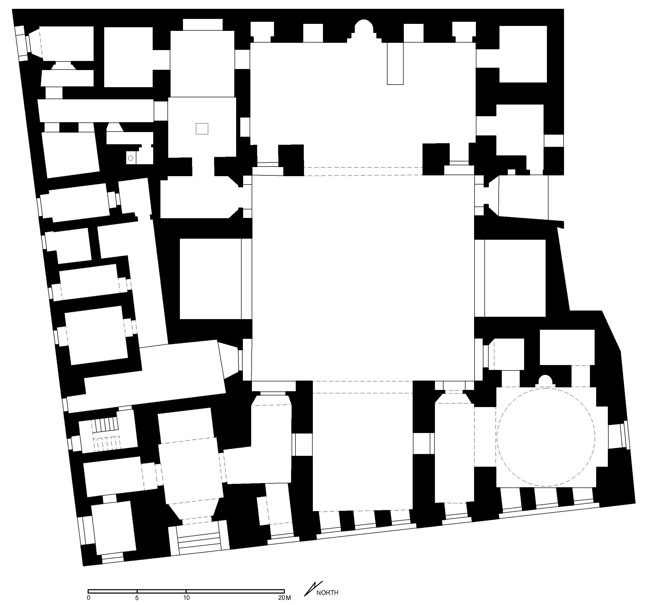 Madrasa Iljay al-Yusufi - Floor plan of the madrasa complex (after Meinecke) in AutoCAD 2000 format. Click the download button to download a zipped file containing the .dwg file. 