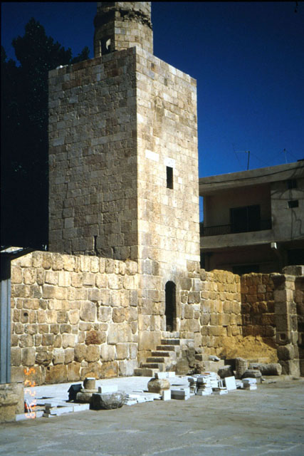 Exterior view, showing wall and tower