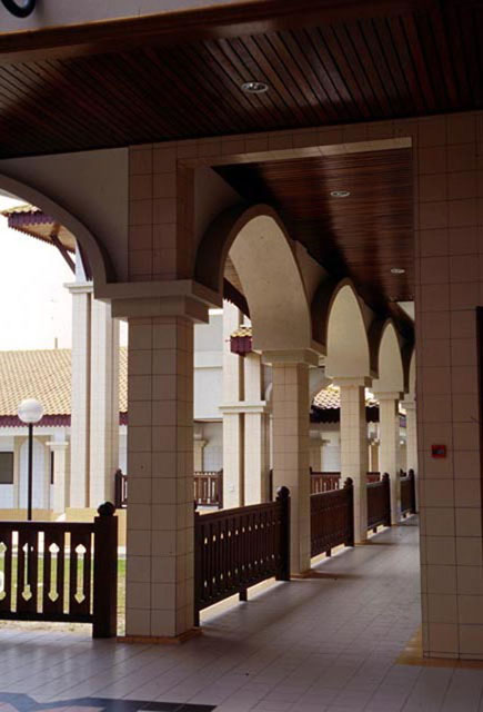 View along the covered corridor