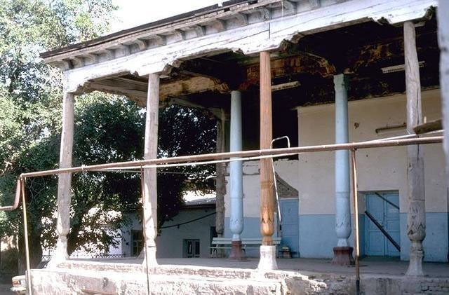 Exterior view of Old Serai enclosing Ruhabad - columns in portico