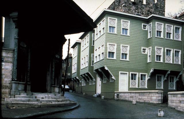 Restored wooden row-houses
