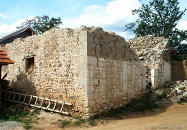 Destroyed side wall