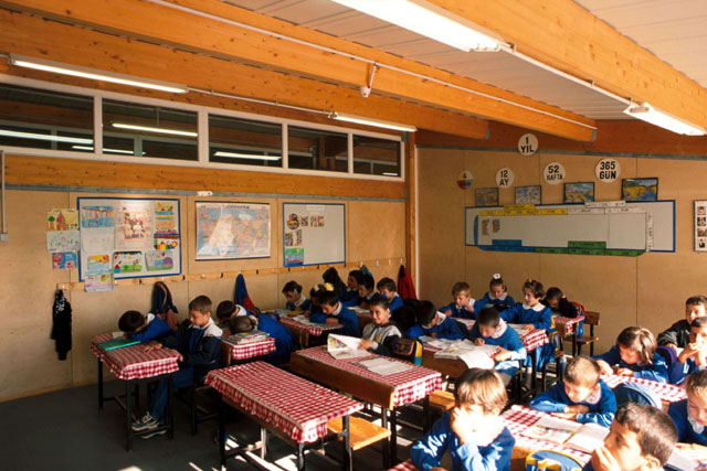 Interior view of classroom