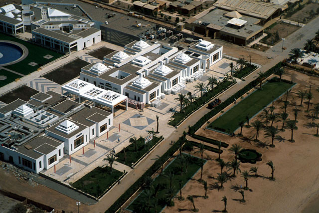 Aerial view of model of site