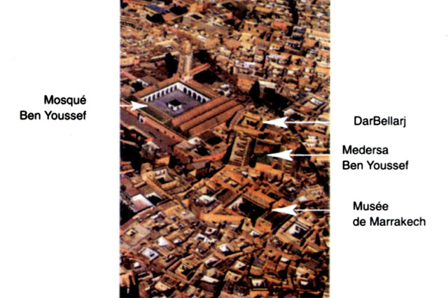 Dar Bellarj Foundation - Aerial view with monuments identified