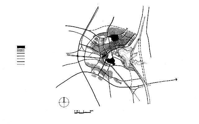 Ismailiyyah Development Project - B&W drawing, site plan highlighting the Hai-el-Salaam and Abu Atwa districts