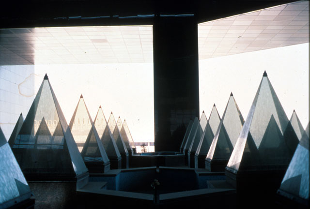 Interior, glass piramyds
