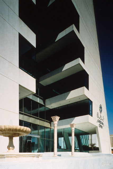 King Faisal Foundation Phase II - Exterior detail at entrance showing balconies
