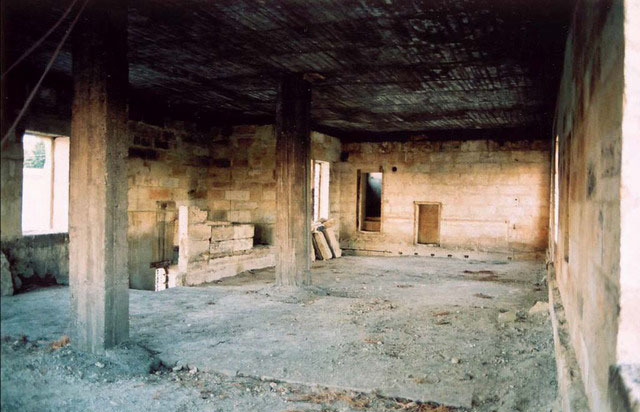 Interior view of House 1, first floor, during renovation