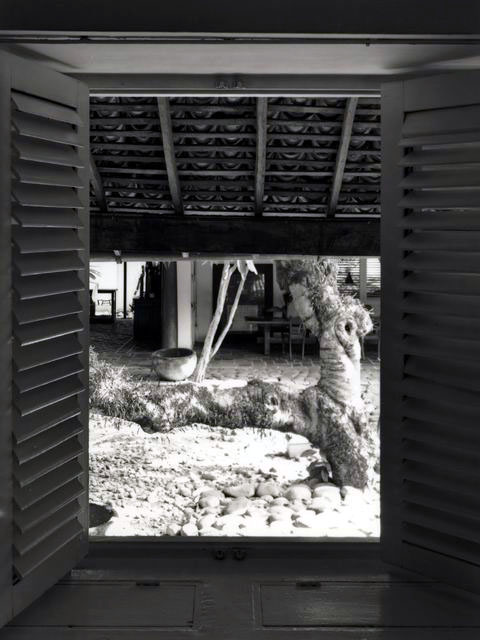 Osmund and Ena de Silva House - View through shuttered windows to garden