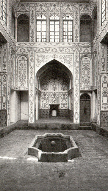 Interior view of Hawzkhana, or Pool Room in the <i>biruni</i>