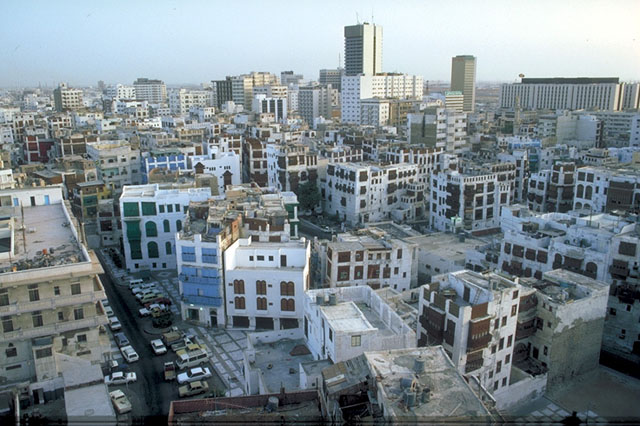 Aerial view of new Jeddah from the Old Town