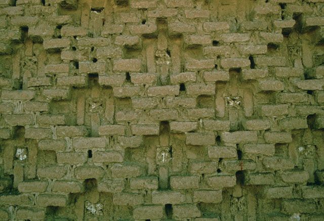 Exterior detail, brick pattern