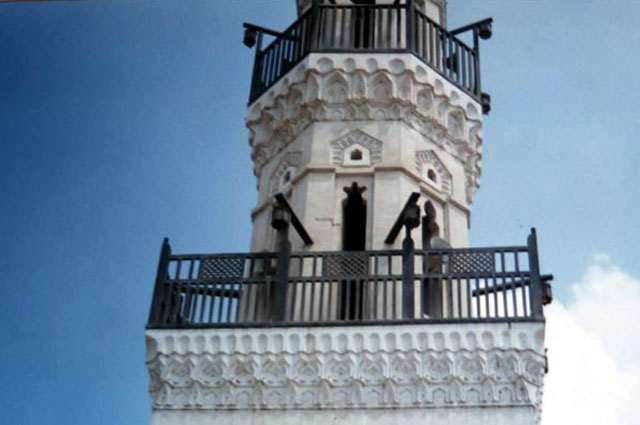 Mitwalli Mosque Restoration - Minaret, detail, after restoration