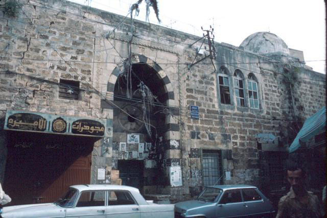 Madrasa al-Nuriyya - North façade, with entrance portal and shops
