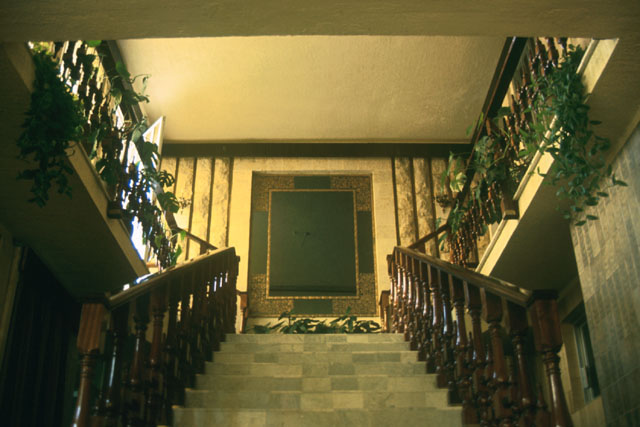 Interior detail looking up staircase
