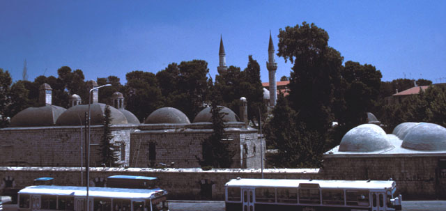 View of complex from street, looking south towards the mosque