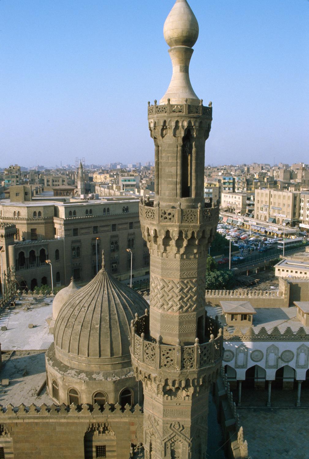 Aerial view, dome and 15th c. minaret