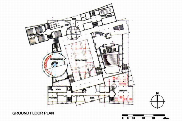 Nirou Research Center Complex - Ground floor plan, with legend