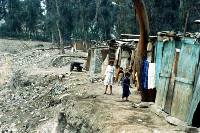 Informal housing, before the project