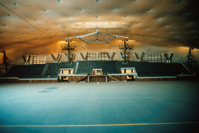 Interior view showing seating area and court