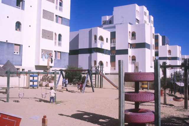 Exterior view showing children's play area