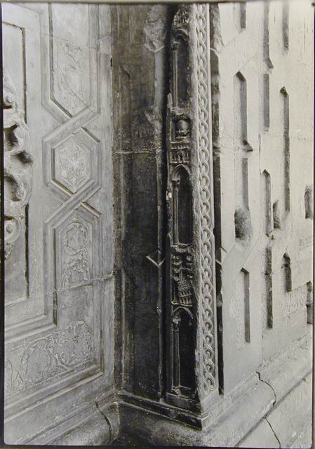 Entrance bay of madrasa, detail of right flank jamb