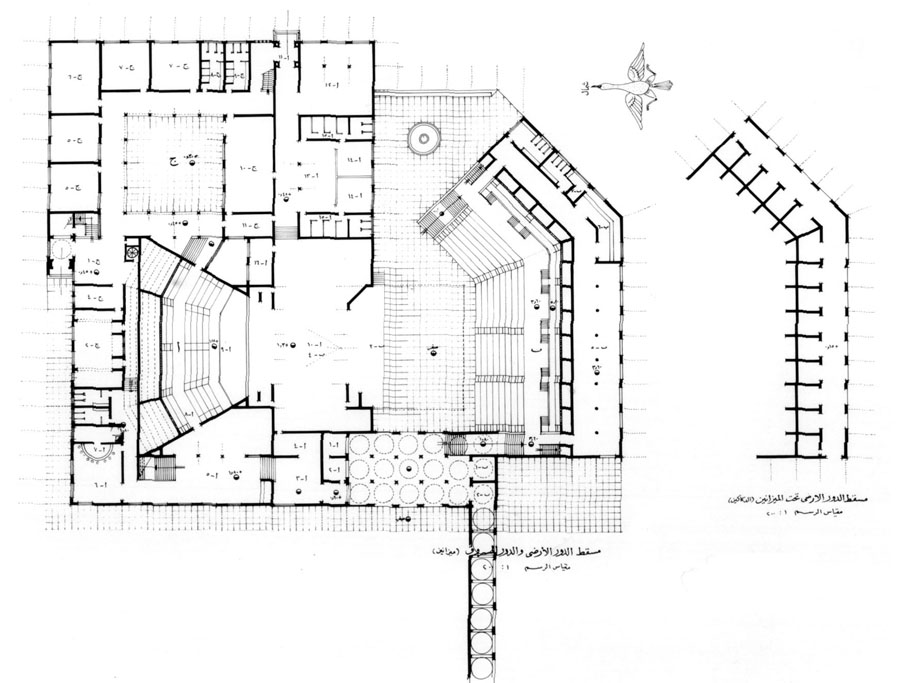 Theatre: design drawing, ground floor