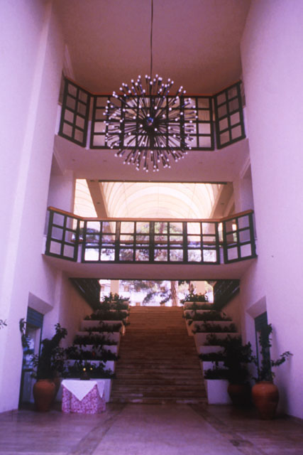 Interior detail showing chandelier