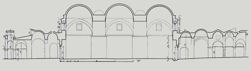 Cross-section of the Old Bedesten and the surrounding arcades