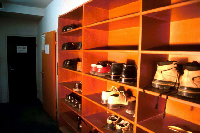 Entrance with shelves for shoes