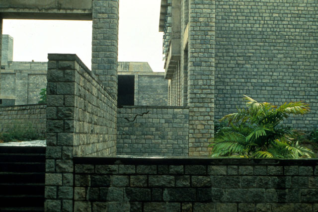 Exterior detail showing stone walls