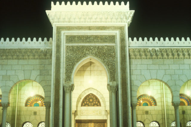 Exterior detail showing carved decoration on entrance pishtaq