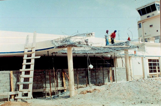 Airport building, under reconstruction