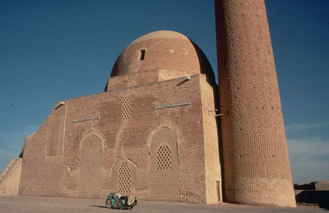 Exterior view with minaret and dome