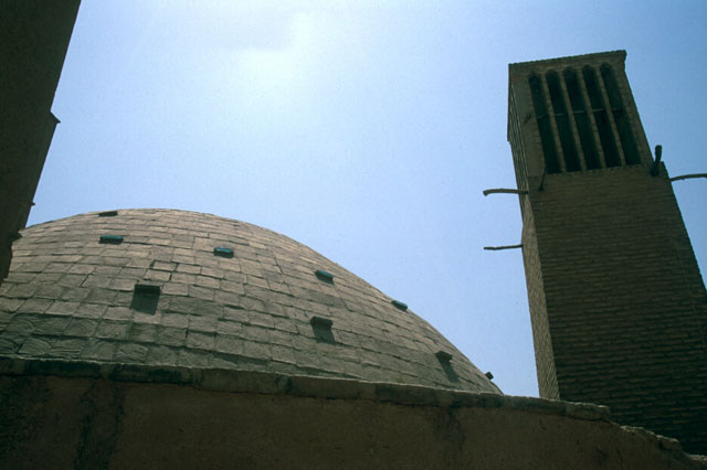 Close up view of the dome and badgirs