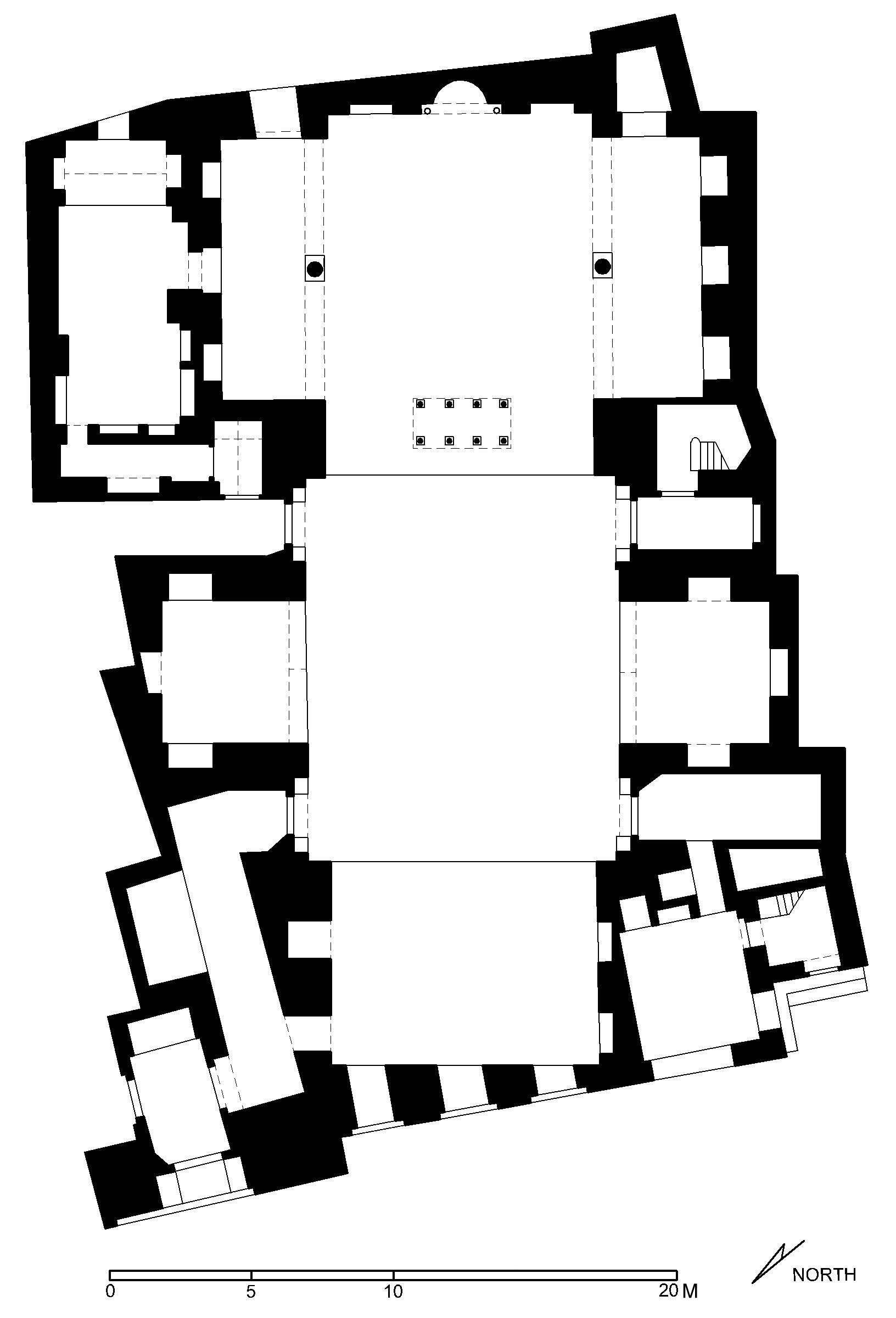 Masjid 'Abd al-Ghani al-Fakhri - Floor plan of mosque (after Meinecke) in AutoCAD 2000 format. Click the download button to download a zipped file containing the .dwg file. 