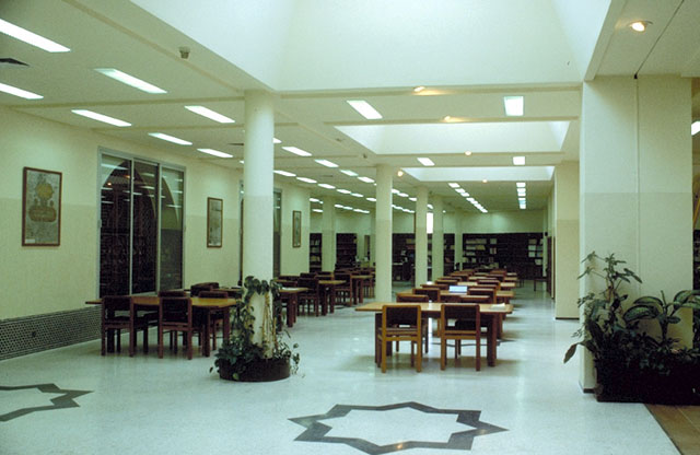 Interior, library reading area