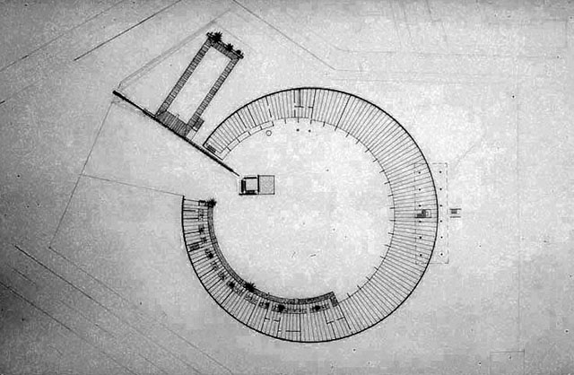 Fire Station - B&W drawing, ground floor plan
