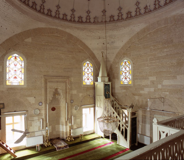 Interior view looking southwest towards qibla wall from north gallery