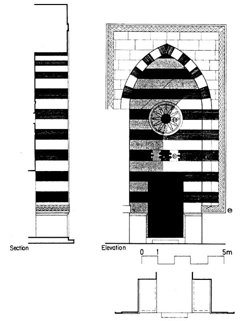 Madrasa al-Nuriyya - Portal: plan, section and elevation