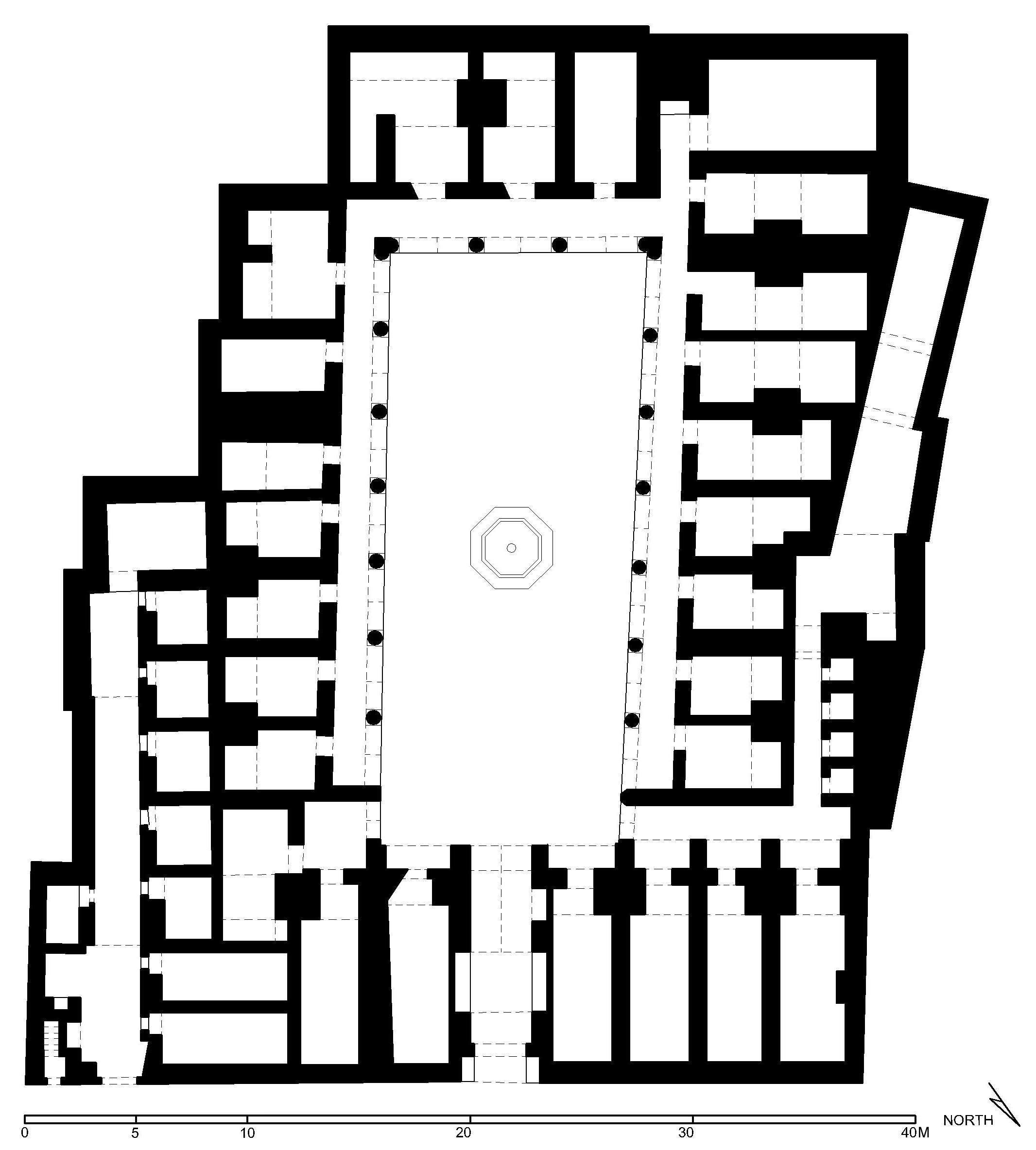 Wakala Qansuh al-Ghawri - Floor plan of wikala (after Meinecke) in AutoCAD 2000 format. Click the download button to download a zipped file containing the .dwg file.