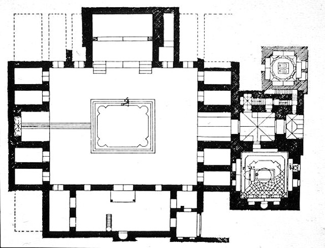 Madrasa al-Nuriyya al-Kubra (Damascus) - Original plan of the complex before modifications and demolitions