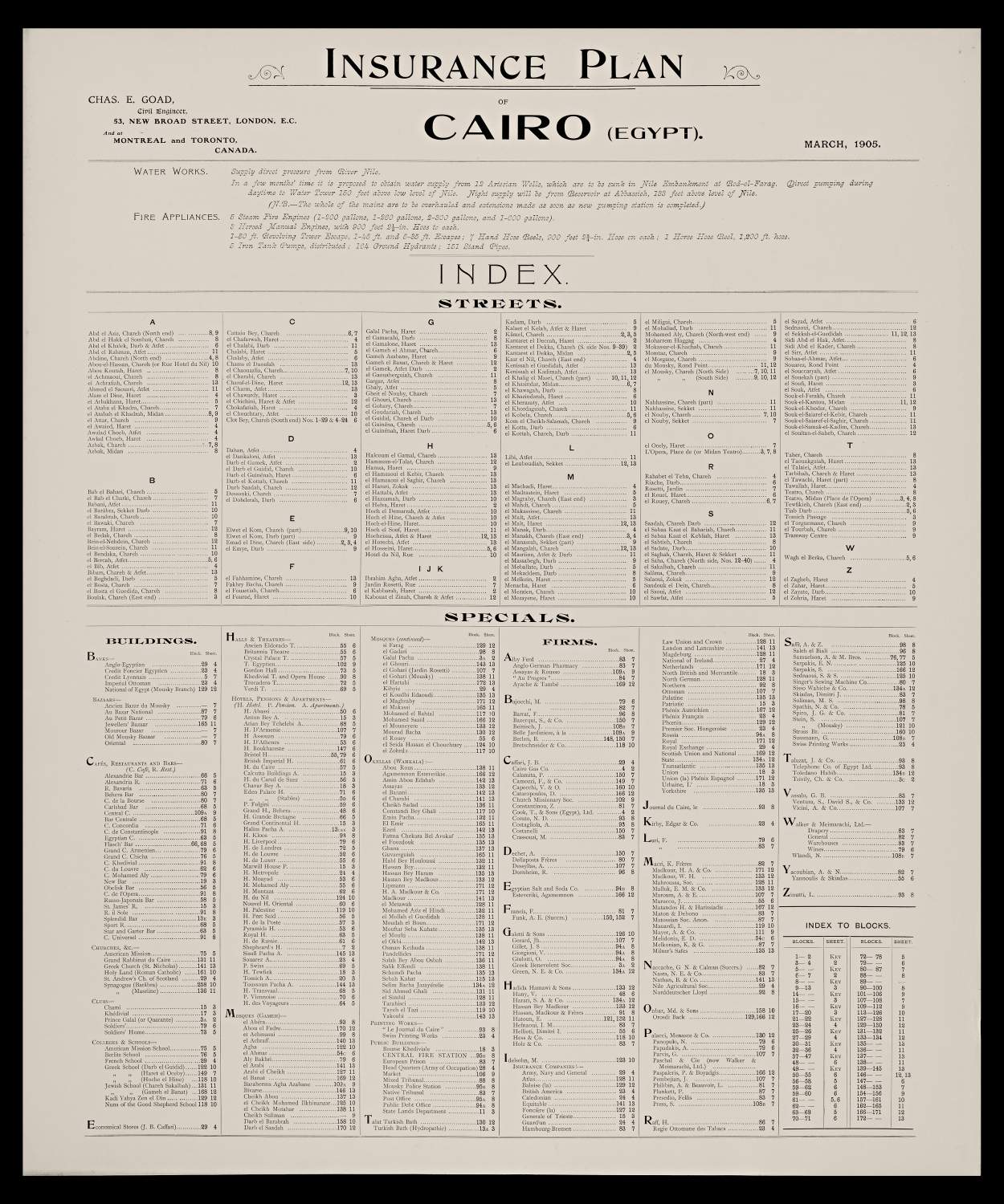 Index, Insurance Plan of Cairo