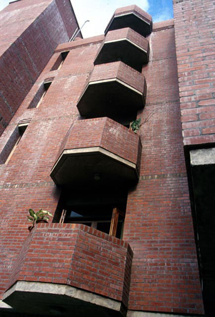 Courtyard façade, balconies