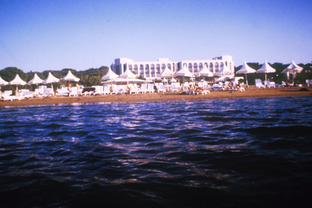 View to beach and façade