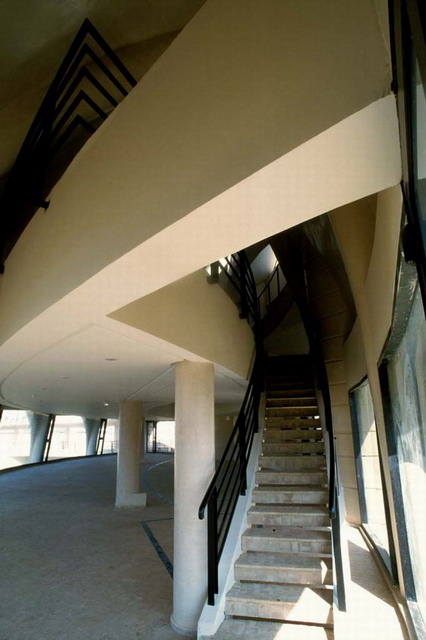 Stairs leading to mezzanine