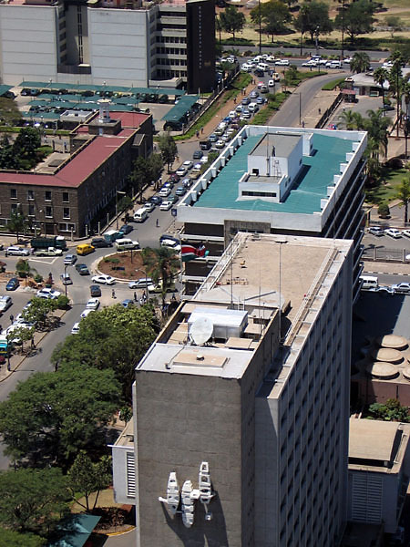 Elevated view from KICC Tower, with Harambee Avenue