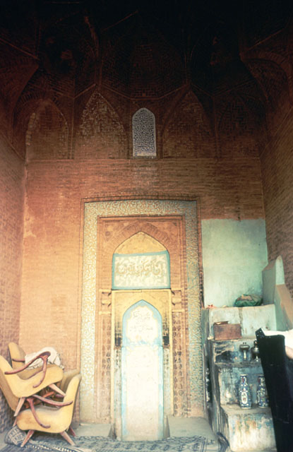 Interior view of southern iwan with mihrab