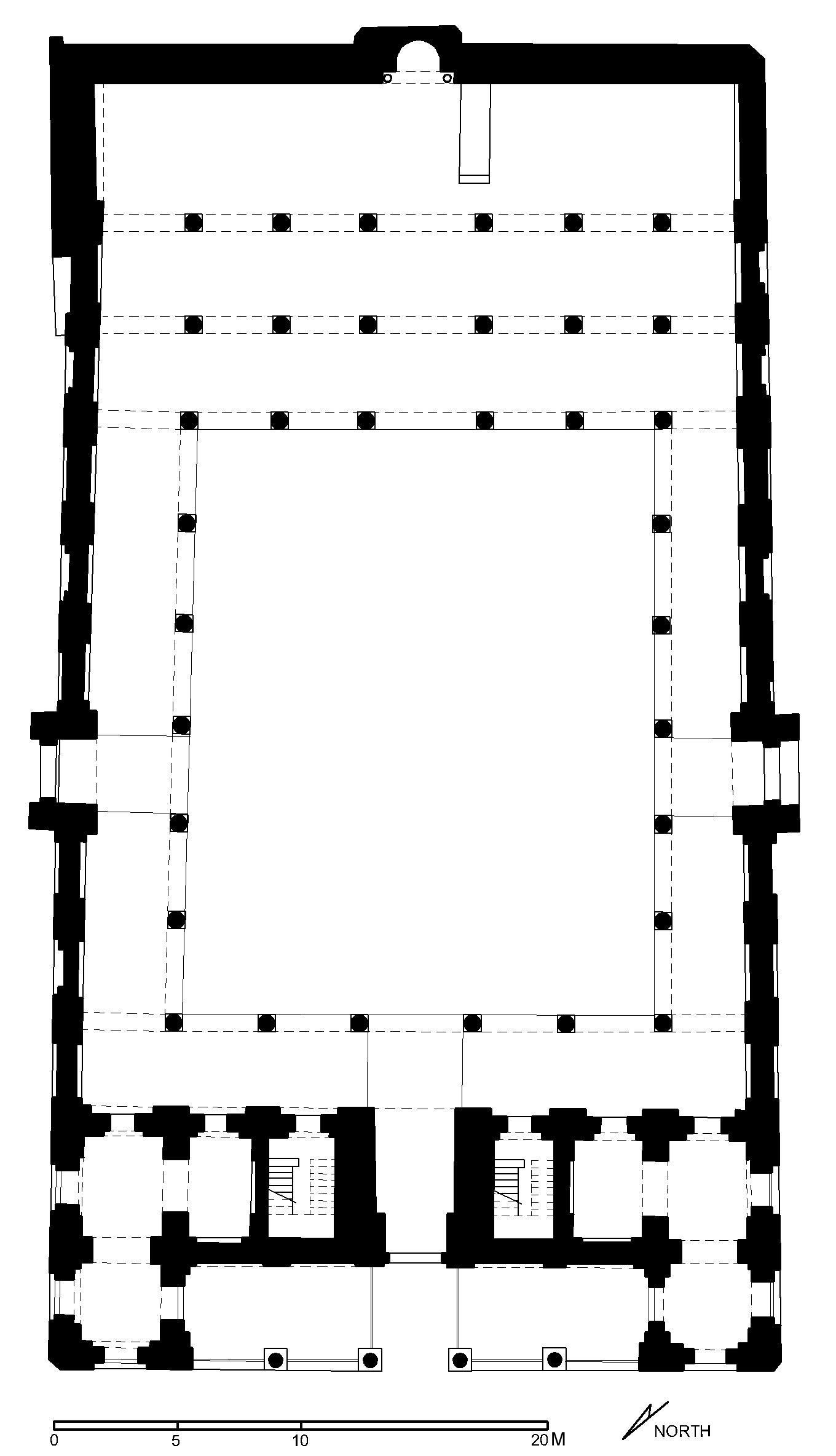 Masjid al-Salih Tala'i' - Floor plan of mosque (after Meinecke) in AutoCAD 2000 format. Click the download button to download a zipped file containing the .dwg file.